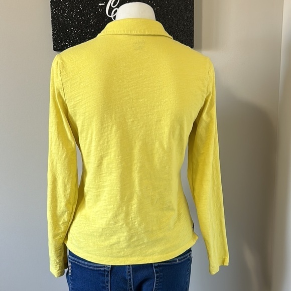 BODEN The Cotton Jersey Collar Notch Tee Long Sleeve Yellow Sz XS - Picture 10 of 13